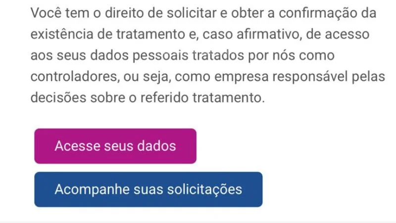 Tela do Serasa mostrando o botão 'Acesse seus dados' para consultar quem fez consultas ao CPF gratuitamente.