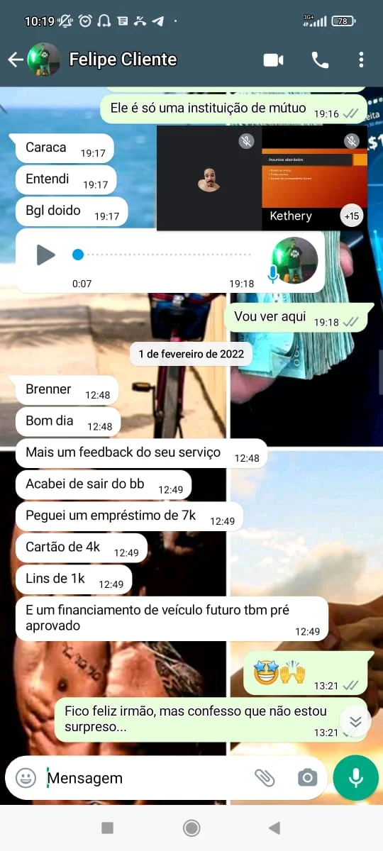 Cliente do Desafio Score de Milhões compartilha mensagem de aprovação de empréstimo e aumento de crédito após aplicar o método da Auxílio Crédito.